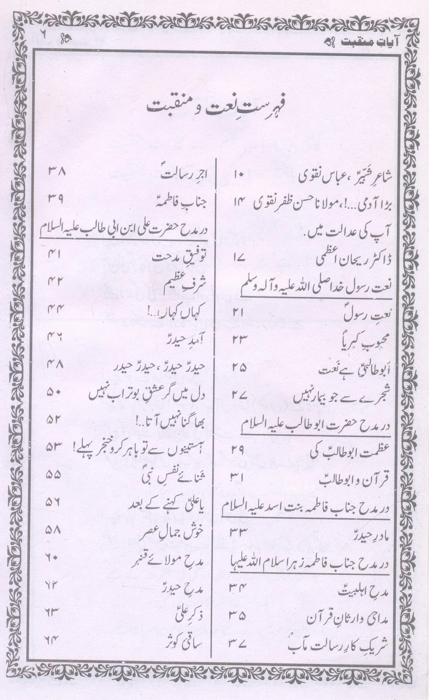 Ayat e Manqabat | آیات منقبت