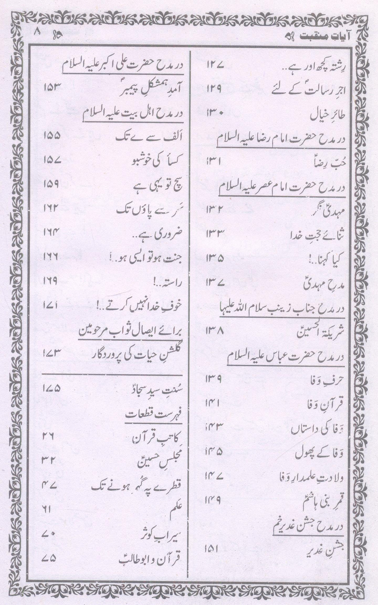 Ayat e Manqabat | آیات منقبت
