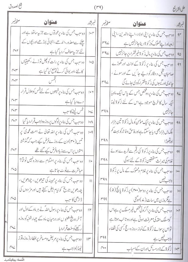 Ellal Sharai | علل الشرائع